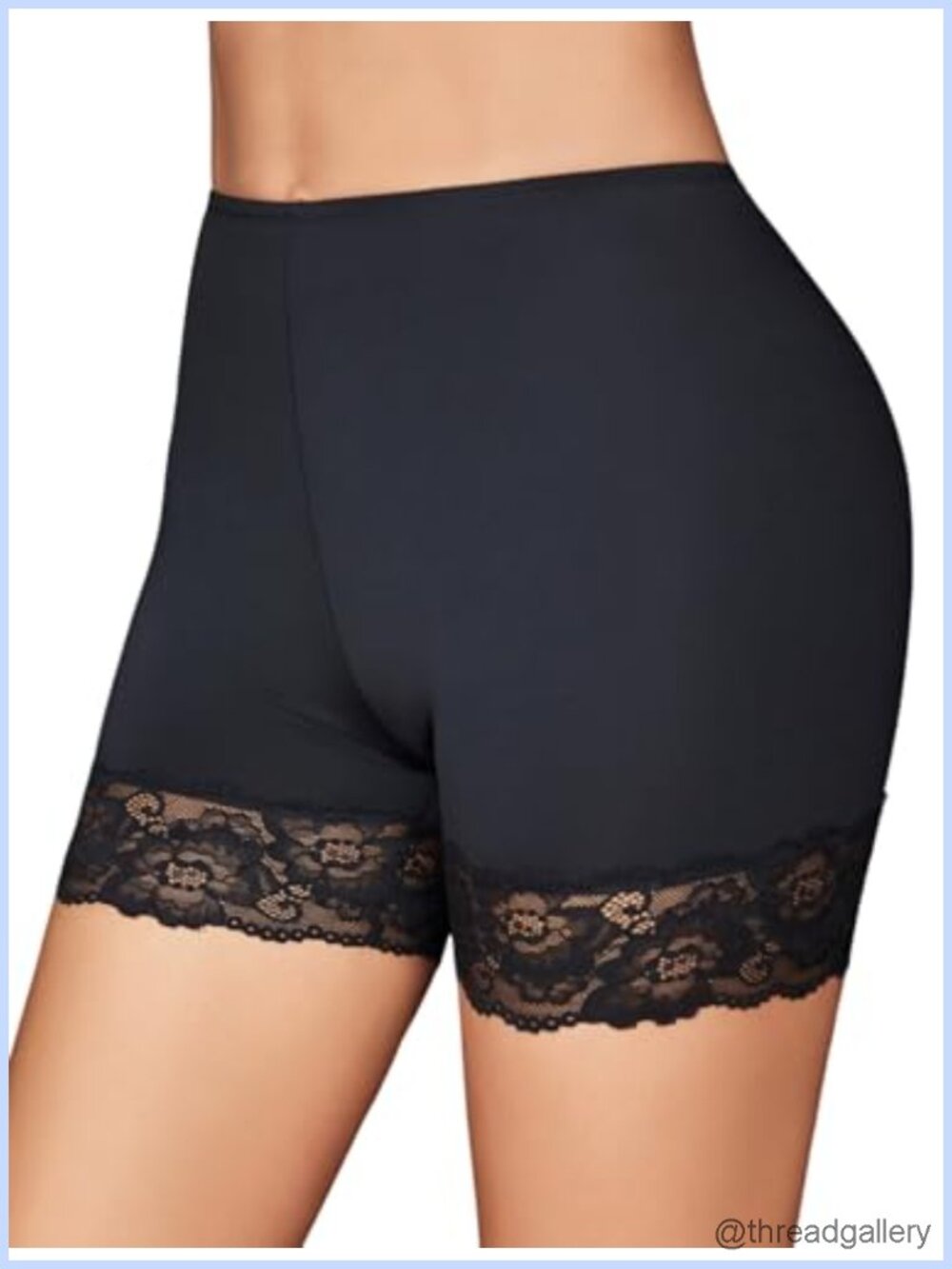 Slip Shorts Under Dresses Anti Chafing Lace Hem Nylon Blend